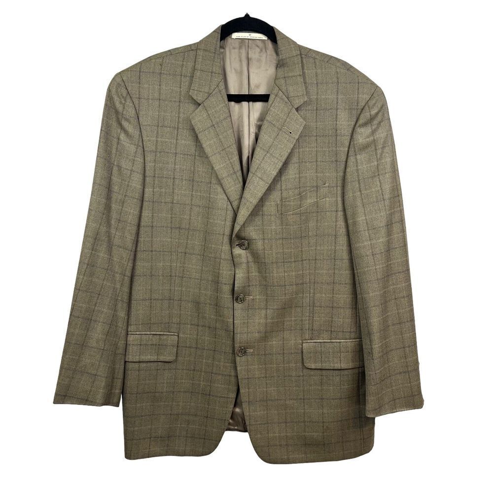 Joseph Abboud Von Maur Silk Wool Sport Coat Jacket Men 3 Button Ventless Tan 42R